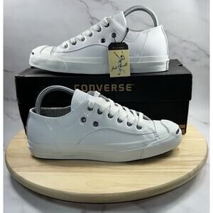Converse Jack Purcell Ox White Leather Low Top Shoes 100397 Women’s Size 8 - NEW